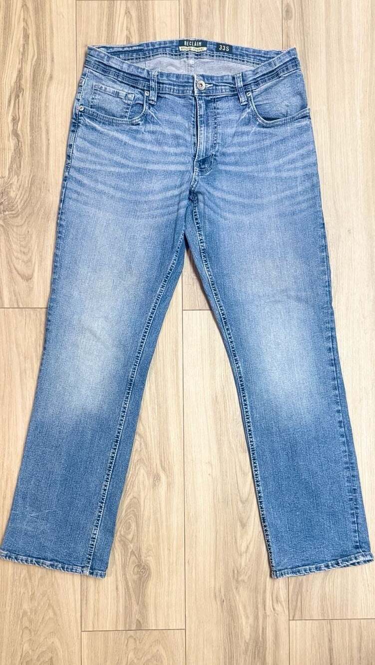 Reclaim Regular Straight Light Wash Denim Jeans Size 33S
